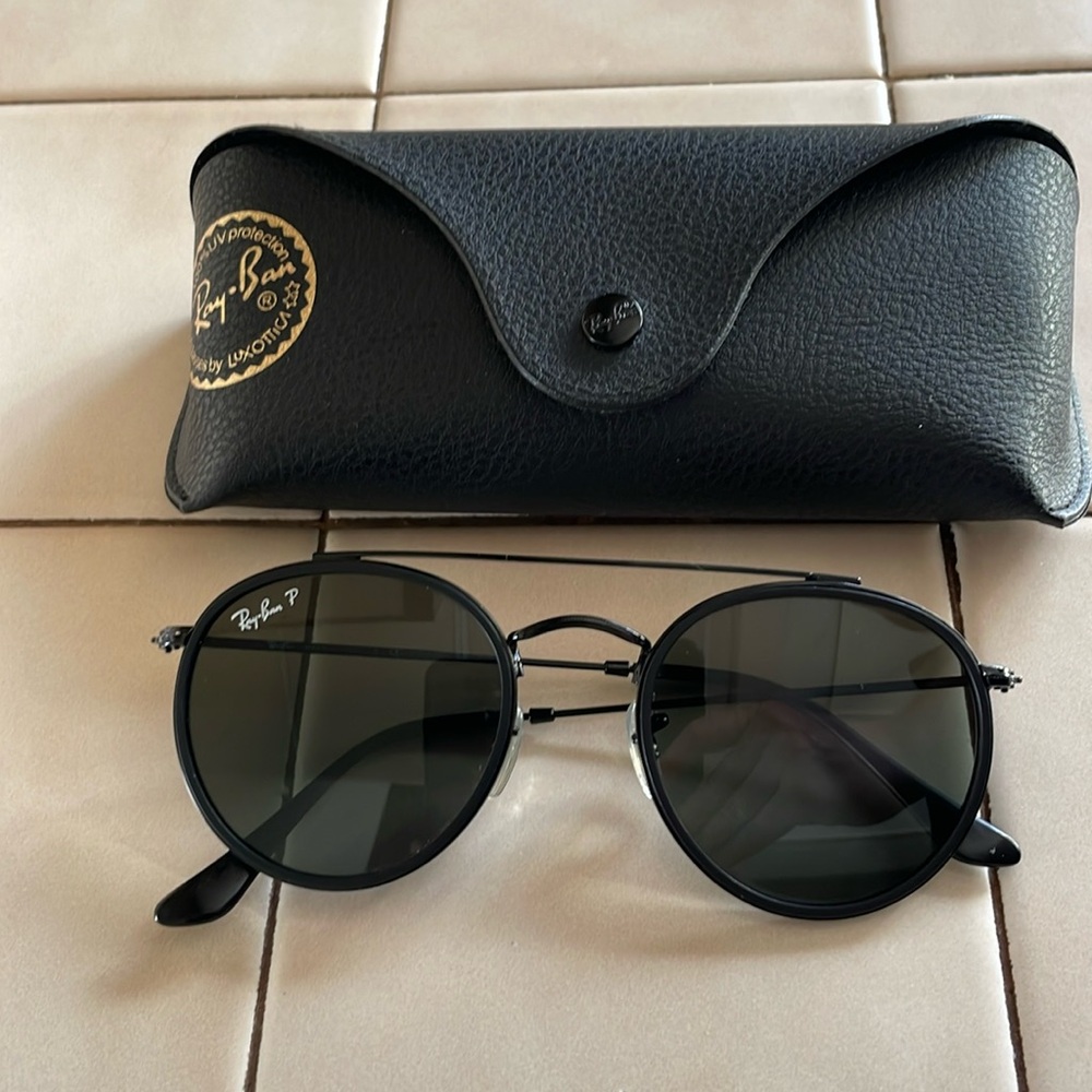 Ray Ban Round Double Bridge Polarized Sunglasses